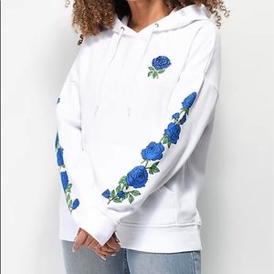 Zumiez Empyre Fredia Blue Rose White Hoodie